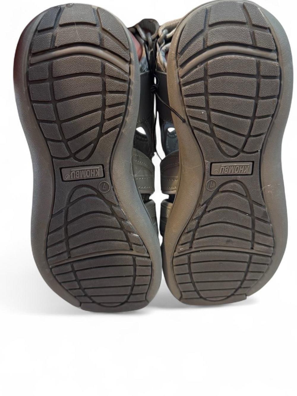 Khombu Gray Outdoor Sandals with Teal Strap Accent - Picture 6 of 6